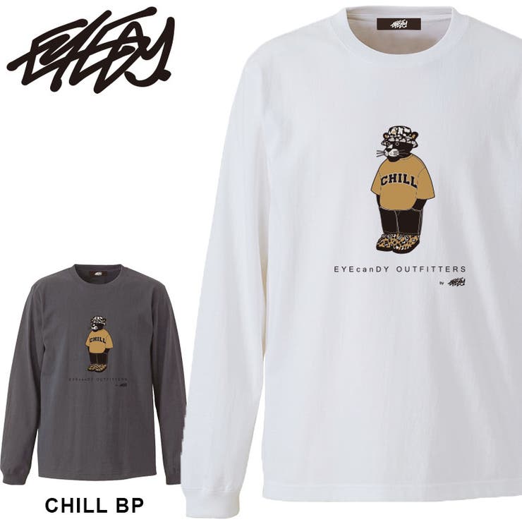 EYEDY EYEDY アイディー CHILL BP ブラックパンサー ロングスリーブTシャツ 大きいサイズ メンズ ロングtシャツ ブランド M L XL XXL XXXL おしゃれ ストリート 綿 コットン デザイン プリント かっこいい おしゃれ