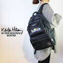 EYEDY Keith Haring キース・ヘリング アートプリント ビッグポケット リュック バックパック メンズ レディース 軽量 バックパック リュックサック 通学 おしゃれ 通勤 大容量 学生 かわいい 可愛い 黒 ブラック キースへリング キ