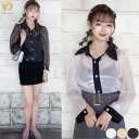【マラソン期間中 5%OFFクーポン】STRIP CABARET シフォントップス シフォンブラウス シフォンシャツ シャツ ブラウス シフォン トップス ジャケット きれいめ かわいい ギャル キャバドレス 韓国 韓国ファッション オルチャンファッショ