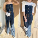 【8/11まで5%OFFクーポン】STRIP CABARET デニムベアロンパース オールインワン ベアトップ パンツ ワンピース きれいめ かわいい ギャル ...
