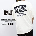 NEXT WALL メンズ Tシャツ 半袖 ゆるシルエット BIG プリント ロゴ バックプリント ネブサーフ NEV カジュアル ストリート スポーティー M L XL「N23-100」【TM20】 トップス
