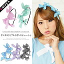 curvy's 【オリジナル】カチューシャ ギンガムトリプルリボン カチューシャ カチューシャ ギンガム リボン ミント ラベンダー ヘアアクセサリー