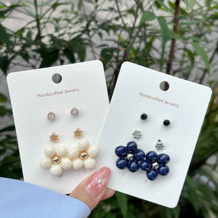 lattencos 花セットピアス 3SET韓国 アクセサリー アクセサリー