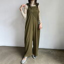 Doux Belle ショルダーフリルサロペット オールインワン 体型カバー パンツ・ズボン