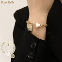 Doux Belle スクエアモチーフ&ストーンブレスレット アクセサリー