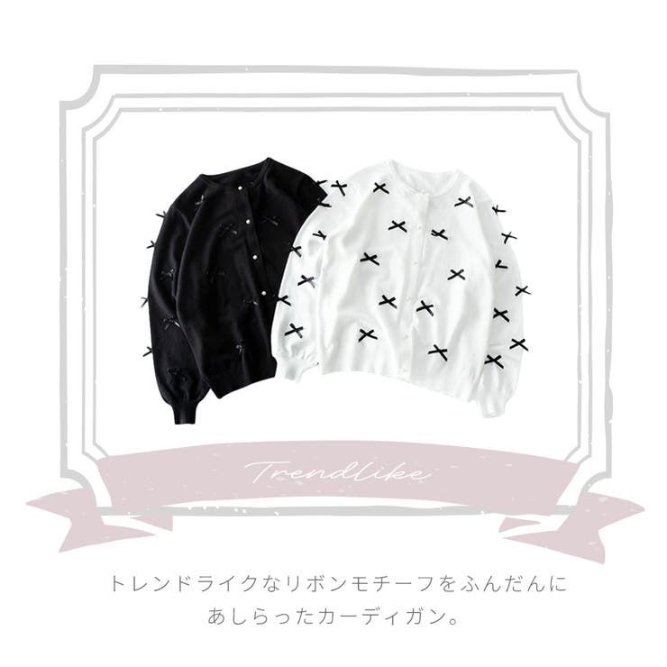 【10％OFFクーポン！2/23(月)1:59まで】fashion box カーディガン レディース おしゃれ トップス カーデ きれいめ かわいい 羽織り 大人 上品 リボン リボン付き リボンデザイン 通勤 オフィス 長袖 バレエコア 参戦服 デート