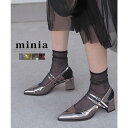 minia メタリックポインテッド 5cmヒール minia ミニア ◇ ストラップパンプス バックストラップパンプス メリージェーンパンプス ミュール 通勤 通学 通勤服 オフィスカジュアル ポインテッドトゥパンプス レディース シューズ 靴 シューズ