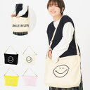 【マラソン期間中 5%OFFクーポン】AVVENTURA スマイル ショルダーバッグ 2wayショルダー レディース 女子 大きめ a4 お出かけ キャンバス ...