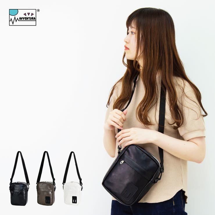 AVVENTURA アヴェンチュラ ショルダーバッグ ボックスショルダー 男女兼用 ユニセックス 小さめ PUレザー スマホ/iPhone収納 カジュアルストリート 大人 レディース 女子 女の子 メンズ 男子 男の子 バッグ ブランド 人気 斜め掛け