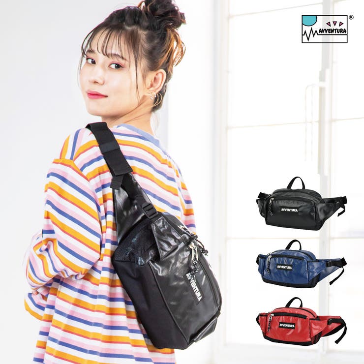 AVVENTURA アヴェンチュラ ウェストバッグ ウェストポーチ 男女兼用 ユニセックス 大人ファスナー ナイロン メッシュポケット カジュアル ストリート 大人 レディース 女子 大人 人気 スポーツ 自転車 バイク ブランド かわいい かっこいい