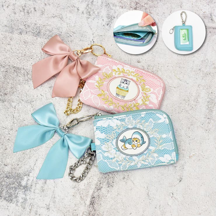 AVVENTURA mofusand パスケース 定期入れ 小銭入れ ポーチ カード コインケース 猫 猫グッズ バックア..