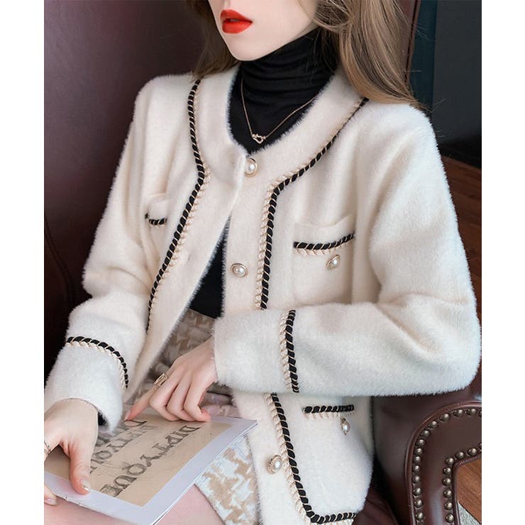 【10％OFFクーポン！11/27(木)1:59まで】SUNSHINE CLOSET モヘアカーディガン秋冬 ファージャケット アウター(コート・ジャケットなど)