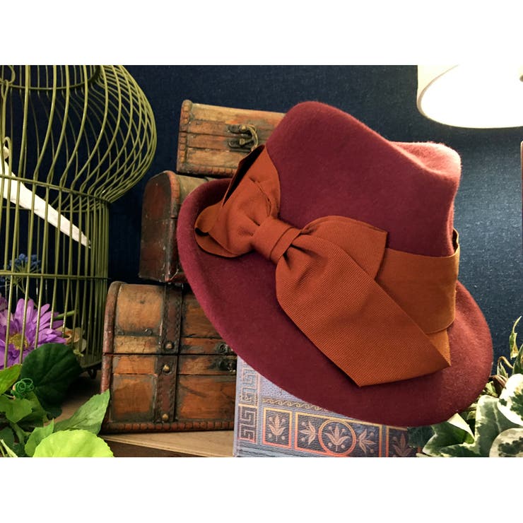 【10％OFFクーポン！本日実施中】FADEN [polcadot]ふくれつば リボンフェルト中折れ 帽子