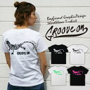 Maqua-store Tシャツ レディース 半袖 ティーシャツ TEE グルーブオン GROOVEON M L 黒 ブラック 白 ホワイト プリント ワークルード系 ブランド 人気 アメカジ ストリート系 サーフ系 ファッション おしゃれ かっこいい