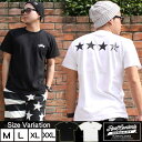 Maqua-store 星柄 Tシャツ メンズ 半袖 ティーシャツ リアルコンテンツ REALCONTENTS XL XXL 2XL 3L 黒 ブラック 白ホワイト プリント 大きいサイズ B系 ブランド 人気 アメカジ ストリート系 ファッション おし