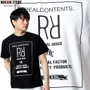 Maqua-store REALCONTENTS Tシャツ メンズ 半袖 ティーシャツ リアルコンテンツ プリント 大きいサイズ B系 ブランド 人気アメカジ ストリート おしゃれ かっこいい /3045/ rcst1231-20 トップス