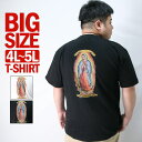 Maqua-store Tシャツ メンズ 大きいサイズ 4L 5L XXXL XXXXL 半袖 TEE ビッグサイズ ブランド CONFUSE コンフューズ バックプリント マリア プレイハンド ロゴ ティーシャツ 黒 白 アメカジ ワーク系 バイカー