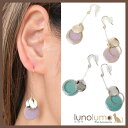 lunolumo SALE ピアス ラメ 青 ピンク ゴールド シルバー メタルプレート サークル カジュアル レディース アクセサリー