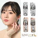 lunolumo スワロフスキークリスタル ピアス フープピアス レディース クリスタル ビジュー キラキラ バゲット PI アクセサリー