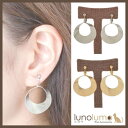 lunolumo 表面加工メタルのサークルイヤリング アクセサリー