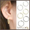 lunolumo SALE フープイヤリング メタル レディース ゴールド シルバー 黒 パイプ イヤリング 2cm キラキラ アクセサリー