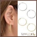 【5/15限定 15%OFFクーポン】lunolumo SALE フープイヤリング メタル レディース ゴールド シルバー パイプ イヤリング 3cm キラキラ...