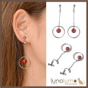 lunolumo イヤリング レディース 赤 血赤珊瑚風 珊瑚風 真紅 メタル チェーン 黒 ロングイヤリング E アクセサリー