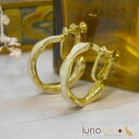 lunolumo イヤリング レディース メタル ゴールド 白 フープ 波デザイン カジュアル プレゼント E アクセサリー