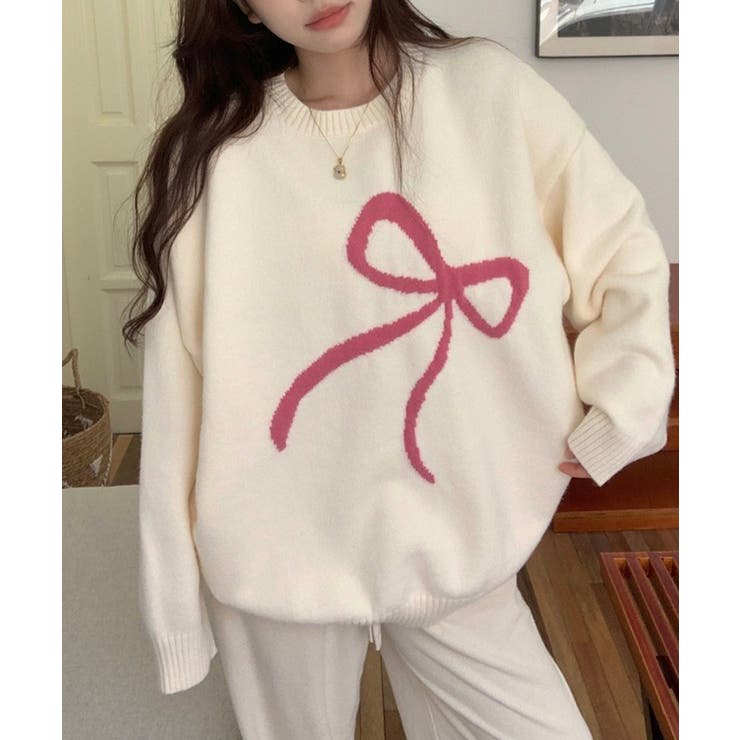 楽天市場】リボン モチーフ（ニット・セーター｜トップス