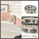 lunolumo 天然素材 グレーウッドの多連ブレスレット N アクセサリー