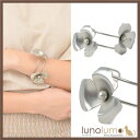 lunolumo ブレスレット バングル レディース メタル シルバー 花 フラワー 大ぶり N アクセサリー