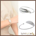 lunolumo ブレスレット バングル レディース メタル シルバー 葉っぱ リーフ カジュアル N アクセサリー