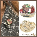 lunolumo ブローチ レディース ゴールド 果物 くだもの フルーツ りんご リンゴ スイカ ぶどう ブドウ B アクセサリー