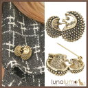 lunolumo ブローチ レディース はりねずみ ハリネズミ 親子 メタル ゴールド アンティーク 動物 B アクセサリー
