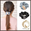 lunolumo バイカラーフラワーのシュシュ ヘアアクセサリー