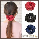【マラソン期間中 5%OFFクーポン】lunolumo ゴールドラインの縁取りシュシュ ヘアアクセサリー