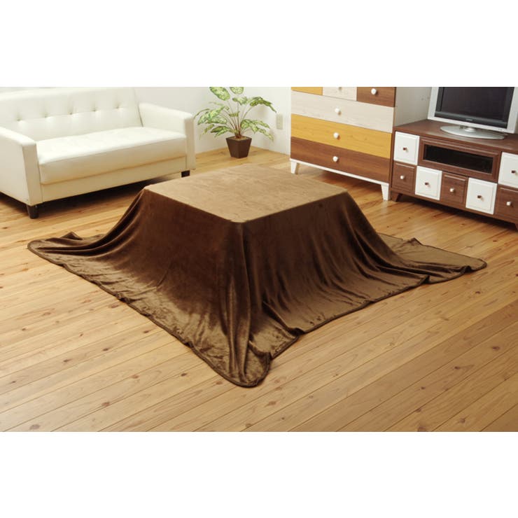 SHOPLISTのIKEHIKO こたつ布団用 中掛け毛布 フランネル 『フラリー』 ブラウン 約200×240cm 収納・家具｜アングル3