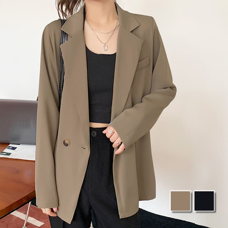 【10％OFFクーポン！12/11(木)1:59まで】Dewlily テーラードジャケット レディース 10代 20代 30代 韓国ファッション カジュアル アウター オフィス シンプル 無地 春 秋 長袖 おしゃれ アウター(コート・ジャケットなど)