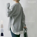 MiiDUE ニット セーター チュニック レディースゆったり 秋冬 春 クルーネック クルーネックセーター プルオーバー ミラノリブ トップス トップス
