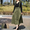 MiiDUE サロペット スカート チノスカート オールインワン レディース ジャンパースカート ロング パンツ・ズボン