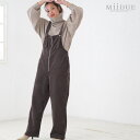 MiiDUE フロントZIPコーデュロイサロペット パンツ オーバーオール ゆったり 大きめ カジュアル レディース 冬 秋冬 オールインワン/MiiDDUE ...