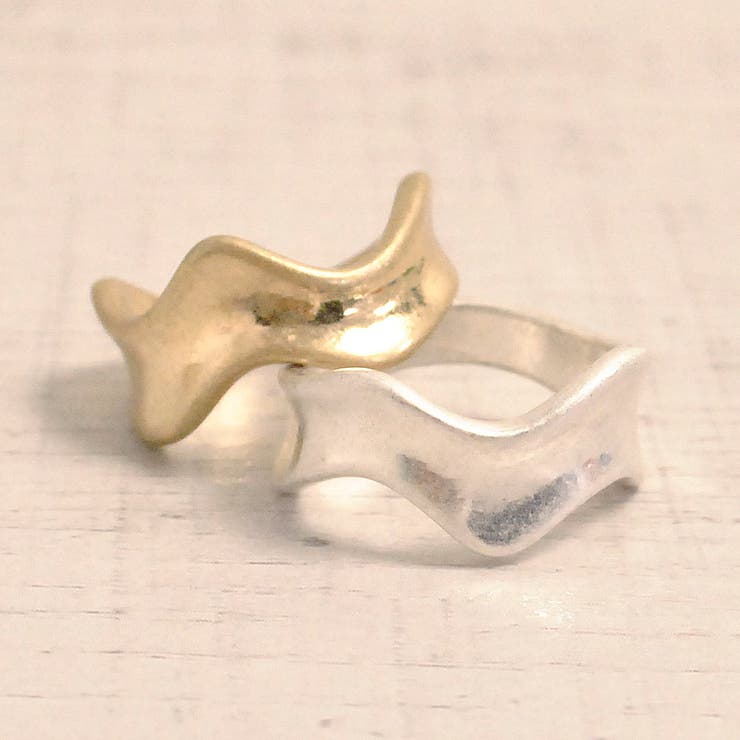 FACION 変形ウェーブソフトメタルリング 指輪 シルバー ゴールド ウェーブ レトロ アンティーク ビンテージ 古美 パーティー 結婚式 二次会 曲線 レディース 人気 ランキング プレゼント ギフト 女性 アクセサリー