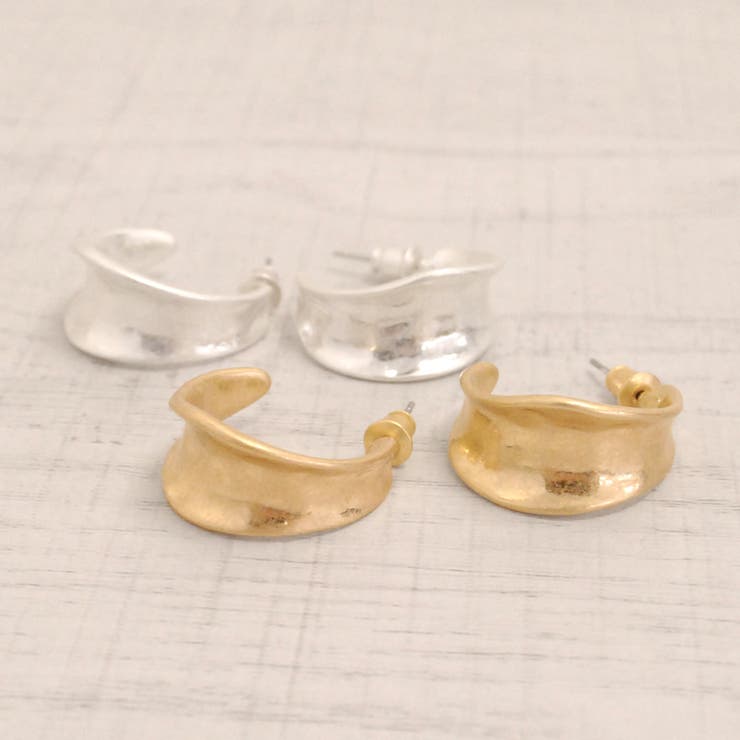 FACION ビンテージメタルC型フープピアス アンティーク ビンテージ ゆがみ 不規則 しずく シルバー ゴールド 人気 ランキング 結婚式 パーティー プレゼント ギフト 小顔 レディース 女性 韓国ファッション アクセサリー