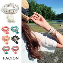 【5/16 1:59まで 5%OFFクーポン】FACION タッセルビーズブレスレット フリンジ 9本 夏 アジアン エスニック アンクレット マリン 海 ピン...