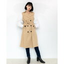 【5%OFFクーポン 9/11 1:59まで】Frenchic 異素材膝丈トレンチコート レーディス アウター 長袖 フロントボタン トレンチ 膝丈 春夏秋冬 オールシーズン レディースファッション通販 大人 女性 上品 アウター(コート・ジャケットな