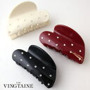 【5/16 1:59まで 5%OFFクーポン】VINGTAINE バンスクリップ ハート型 ストーン ビジュー ヘアクリップ 上品 ヘアアクセサリー 可愛い ギ...
