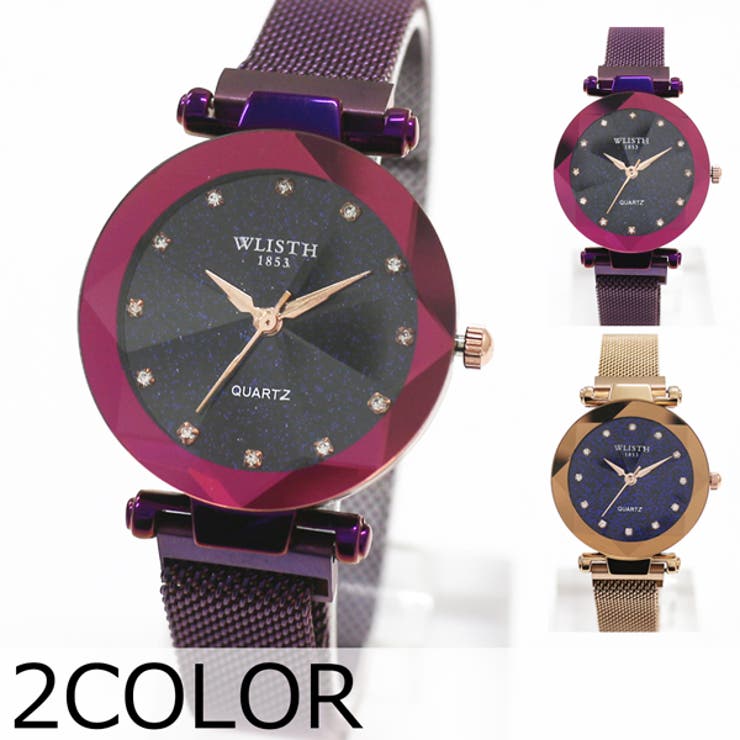 【10％OFFクーポン！11/27(木)1:59まで】腕時計アパレル雑貨小物のSP ラメ入り文字盤とストーンインデックス 自由に長さを決めれるメッシュベルト シンプルデザイン クオーツ 電池式 WSQ021 レディース腕時計 アクセサリー