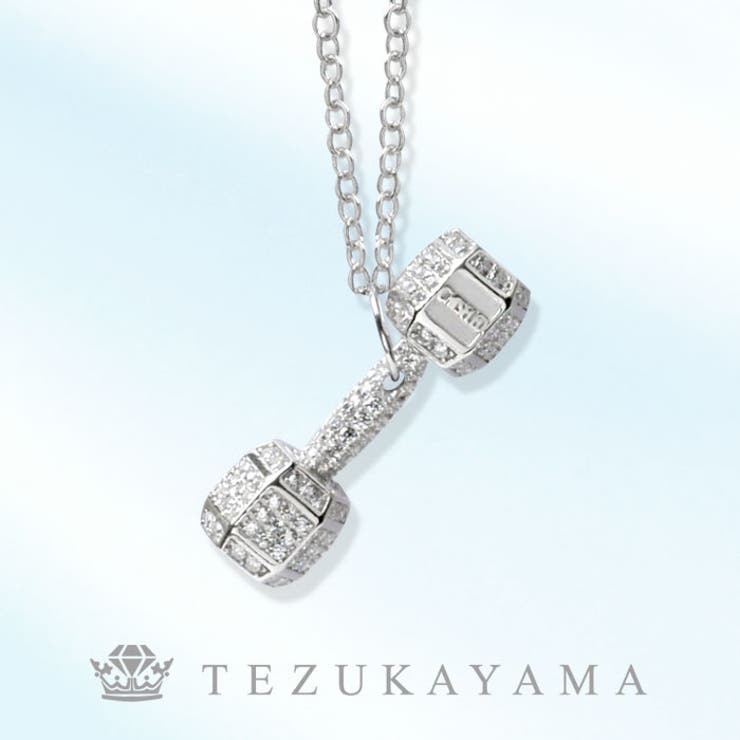 帝塚山ジュエリー ネックレス レディース シンプル かわいい ジルコニア CZダイヤ（キュービックジルコニア） シルバー925 シンプル ダンベル型デザイン 個性的 プラチナ チェーン 金属アレルギー レディス シンプル ギフト アクセサリー