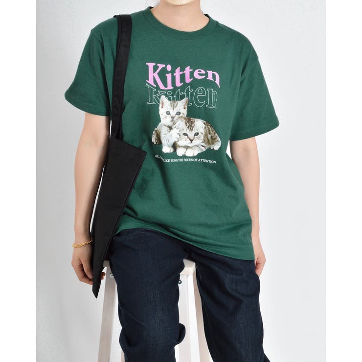 ＆soiree kitten猫プリントTシャツ トップス