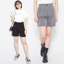 【マラソン期間中 5%OFFクーポン】&soiree ベルト付き ポケットハイウエストショートパンツ パンツ・ズボン